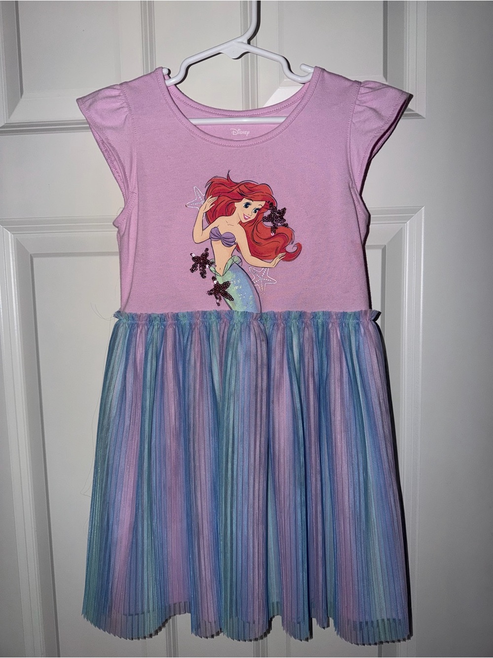 Disney Ariel Pink Bodice Pastel Tulle Skirt Dress for Kids
